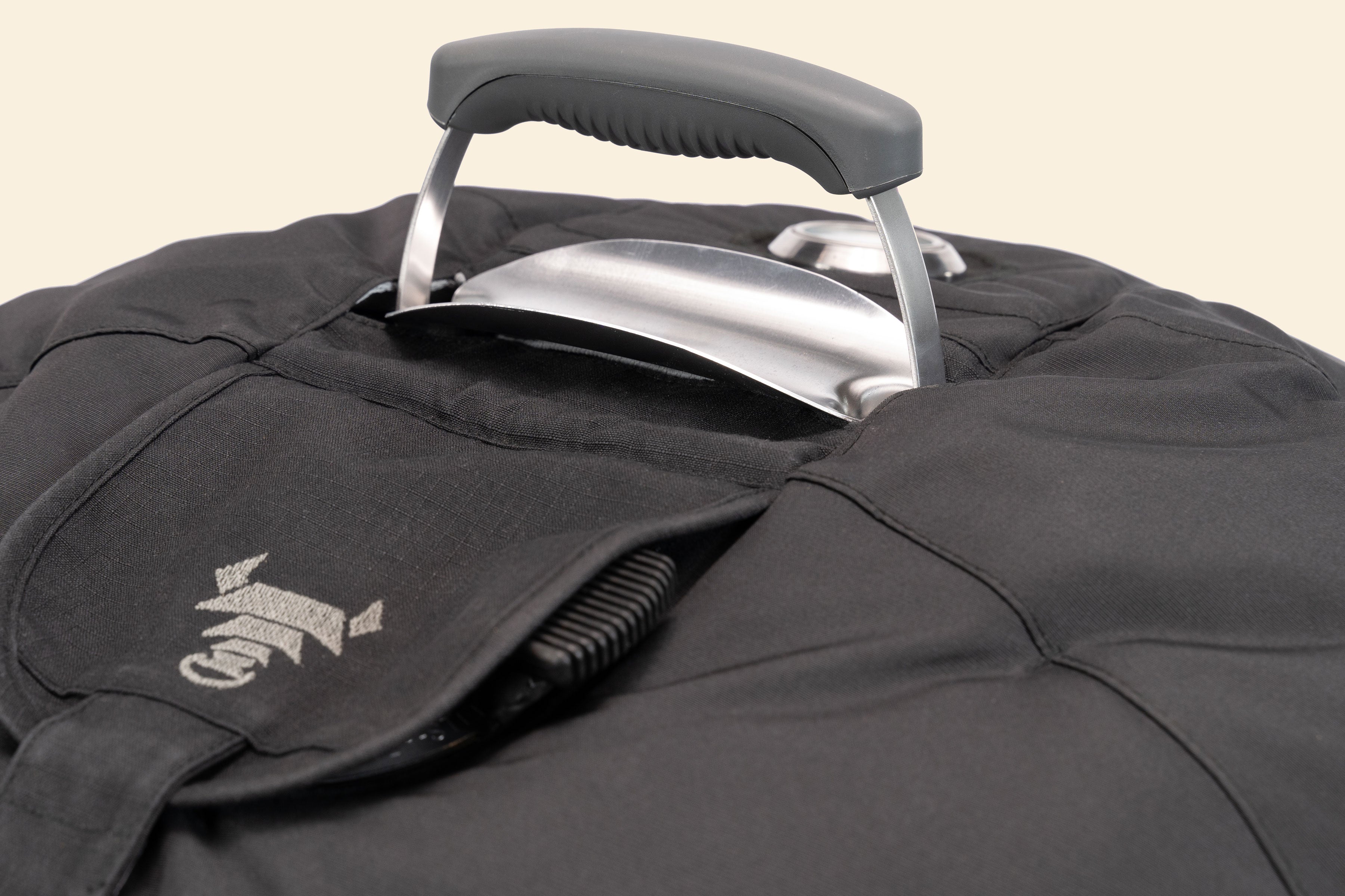 Close up of the heat shield and the vent flap of the Woolly Bully