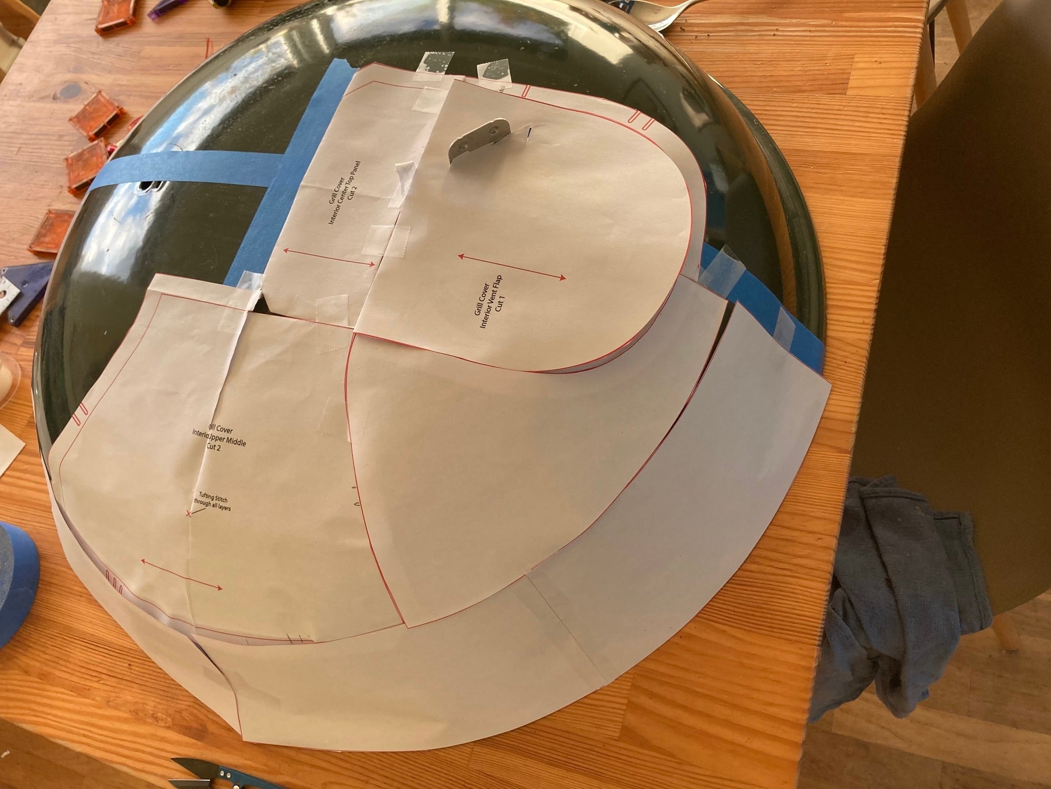 A "Tape-up" showing the design of the Woolly Bully in progress