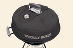 Top quarter view of the Woolly Bully installed on a Weber Kettle
